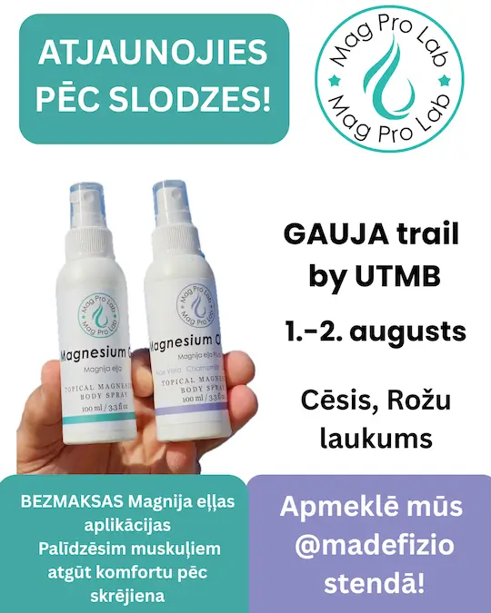 MagPro Lab Gauja Trail by UTMB – Atbalsts ķermeņa atjaunošanās procesam pēc skrējiena MagPro Lab pasākumi, jūs varat mūs satikt Gauja trail by UTMB , 1.-2. augustā, Cēsīs