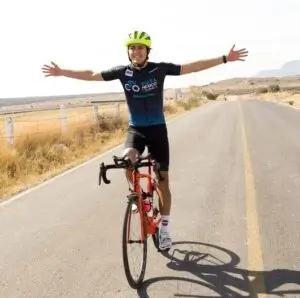 Roberts, the cycling enthusiast is testing MagPro Lab Magnesium Oil spray